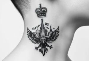 St. George 
Russian imperial crown above the eagle
Russian sabre
The Kremlin or St. Basil's Cathedral scene 
on the side of my neck tattoo idea