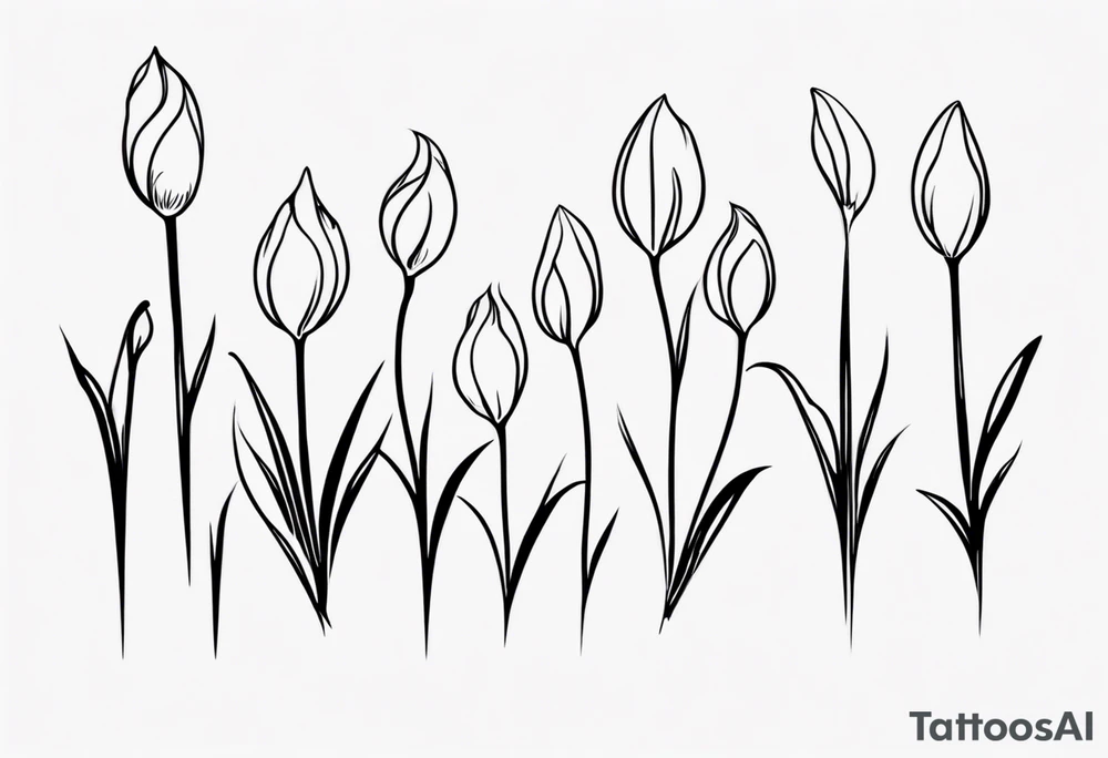 One line snow drop tattoo idea