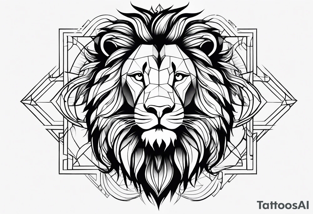 Courageous lion tattoo idea