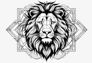 Courageous lion tattoo idea