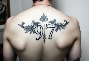 Unterarm sleeve mit dem geburtsjahr meiner oma die heute 77 wäre, etwas mit hannover 96, einem loorberkranz und etwas mit harsum 31177 tattoo idea