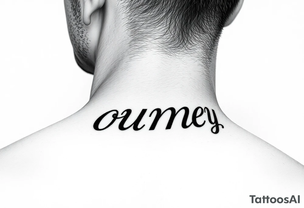 The name Journey on side of neck. tattoo idea