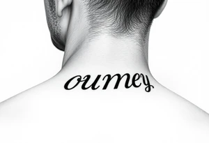 The name Journey on side of neck. tattoo idea