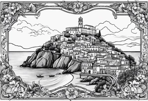 Outline of the region of the  Calabria map tattoo idea