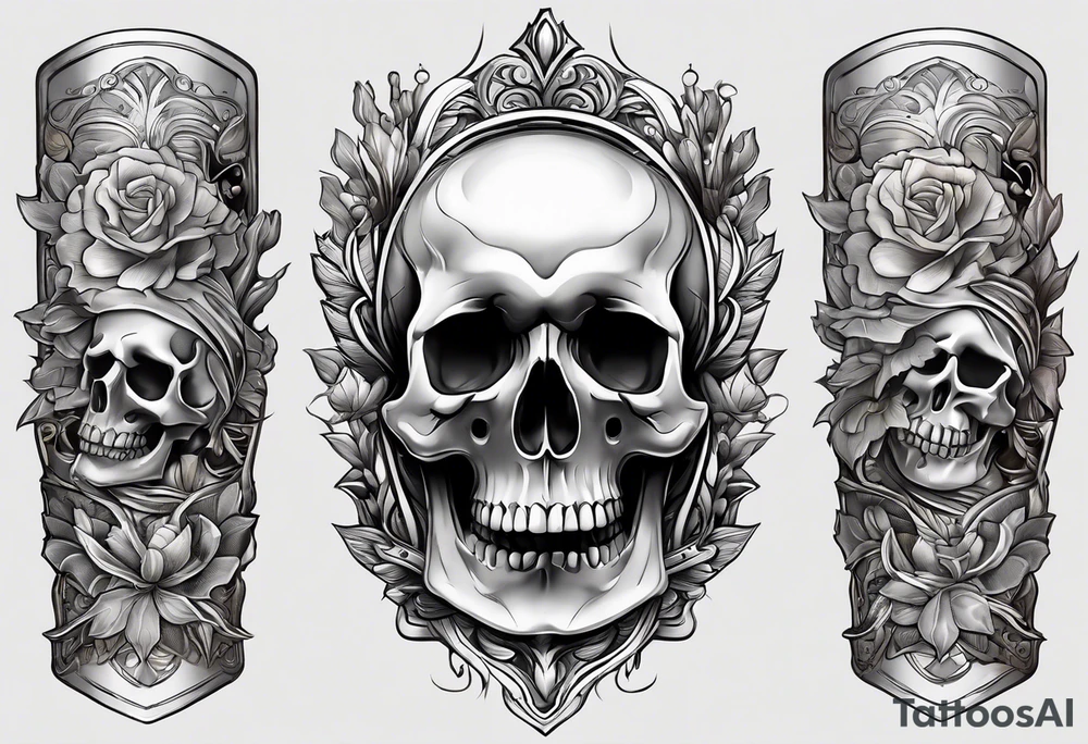 bone that fills entire arm from shoulder to fingers tattoo idea
