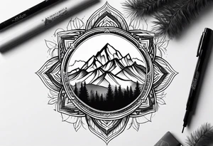 Himalaya mountain range Mandala tattoo idea