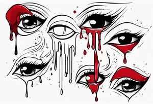 Bleeding tear flows tattoo design tattoo idea