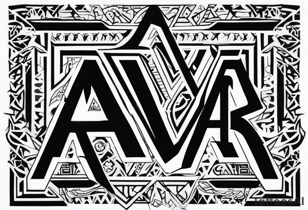 the letters A R in the middle of a ninja headband tattoo idea