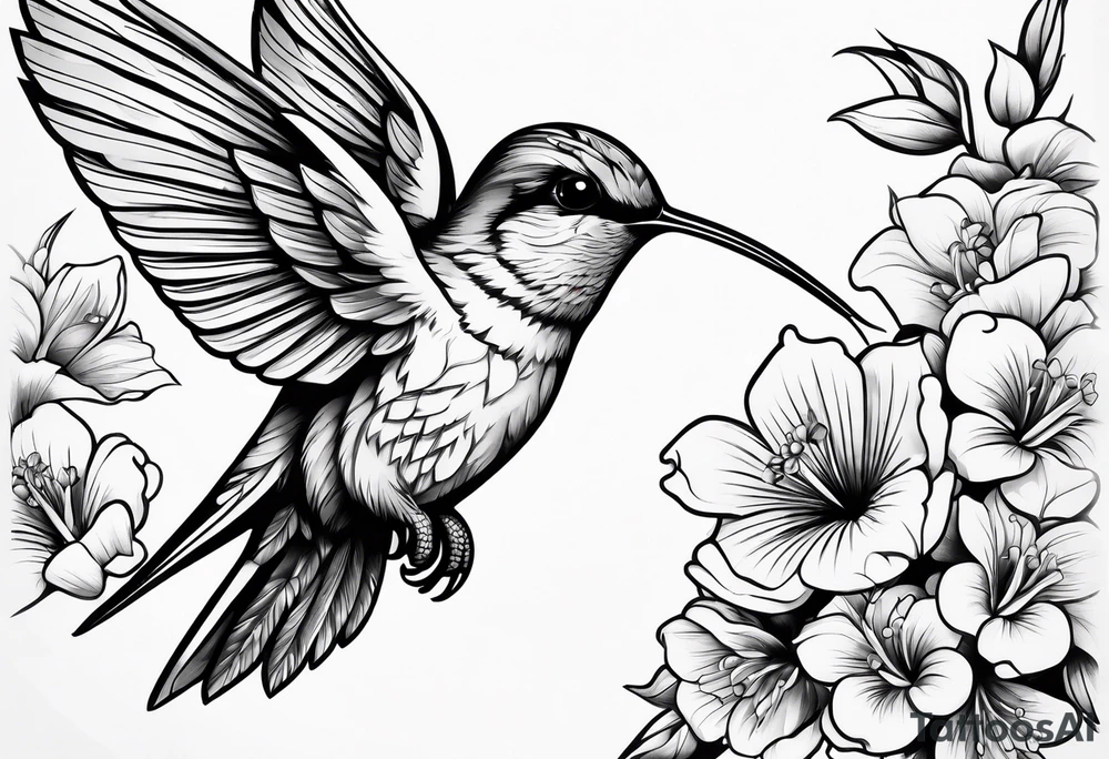 colibri bird
flowers tattoo idea
