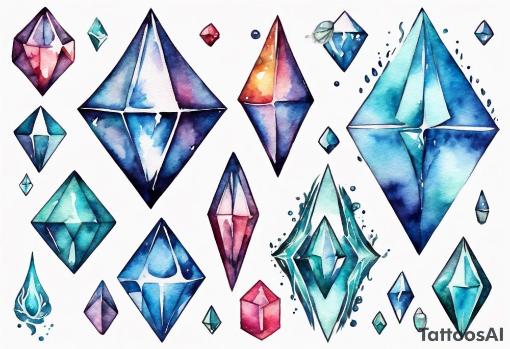 water diamond tattoo idea