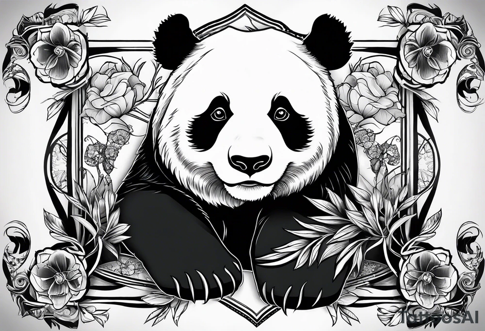Panda with tusks. tattoo idea