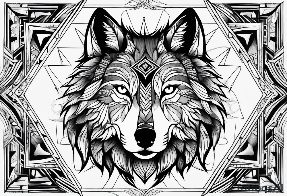 a psychedelic wolf tattoo idea