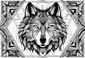 a psychedelic wolf tattoo idea