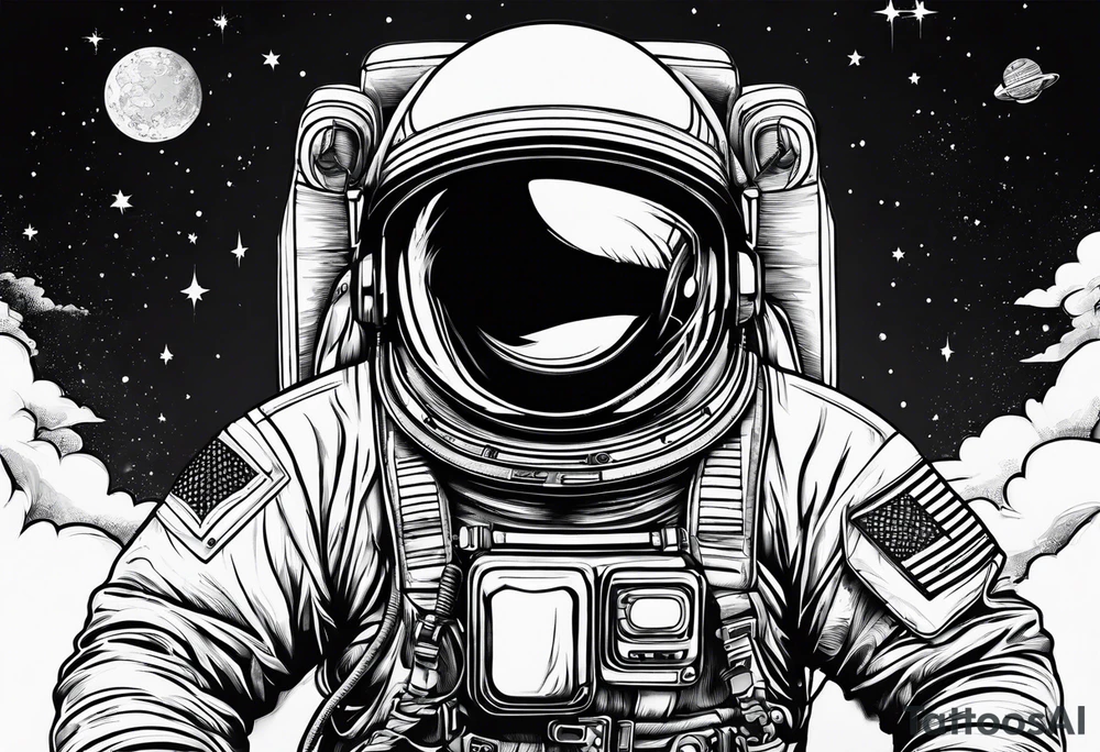 A rapping astronaut tattoo idea