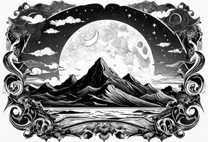 moon and sky tattoo idea