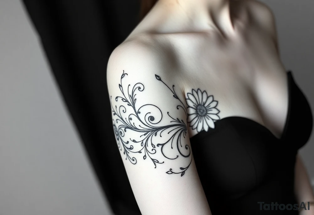 Лилии и размытые линии tattoo idea