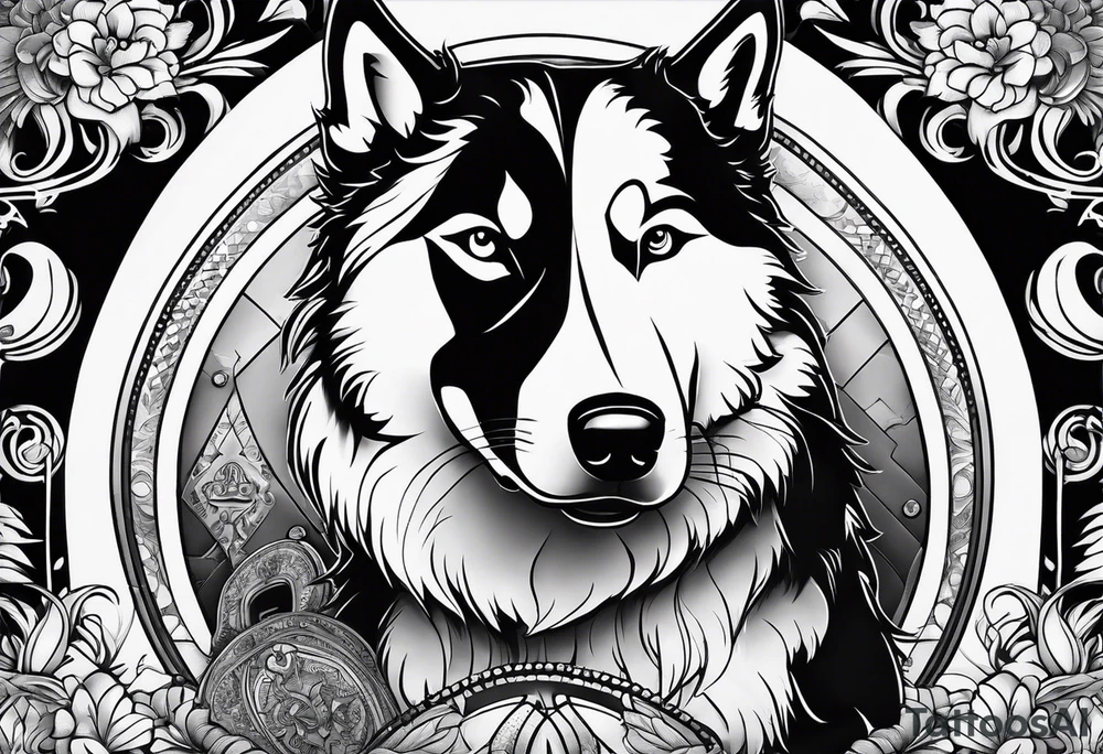 cars, huskie, money, rich arm sleeve tattoo idea