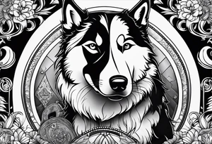 cars, huskie, money, rich arm sleeve tattoo idea
