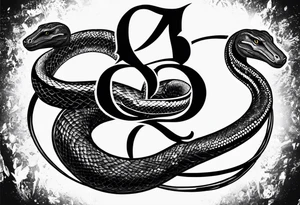 Kobe Logo with black mamba snake wrapped around tattoo idea