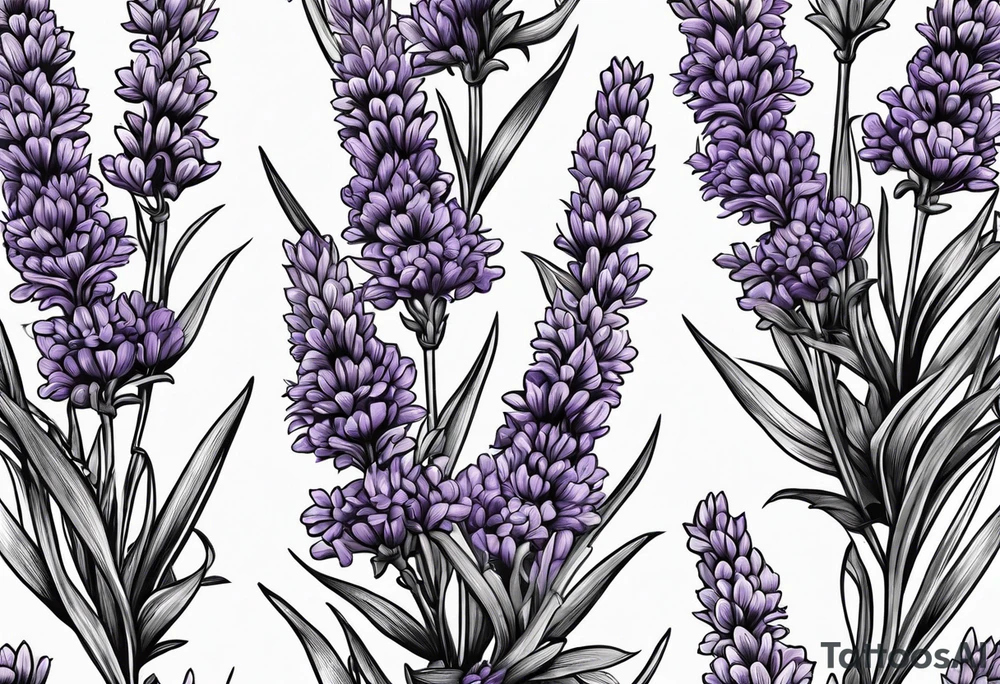 many lavenders in a bundle tattoo idea
