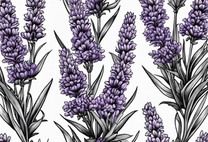 many lavenders in a bundle tattoo idea