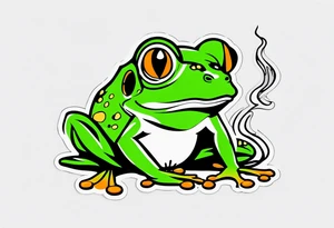 frog smoking a cigarette tattoo idea