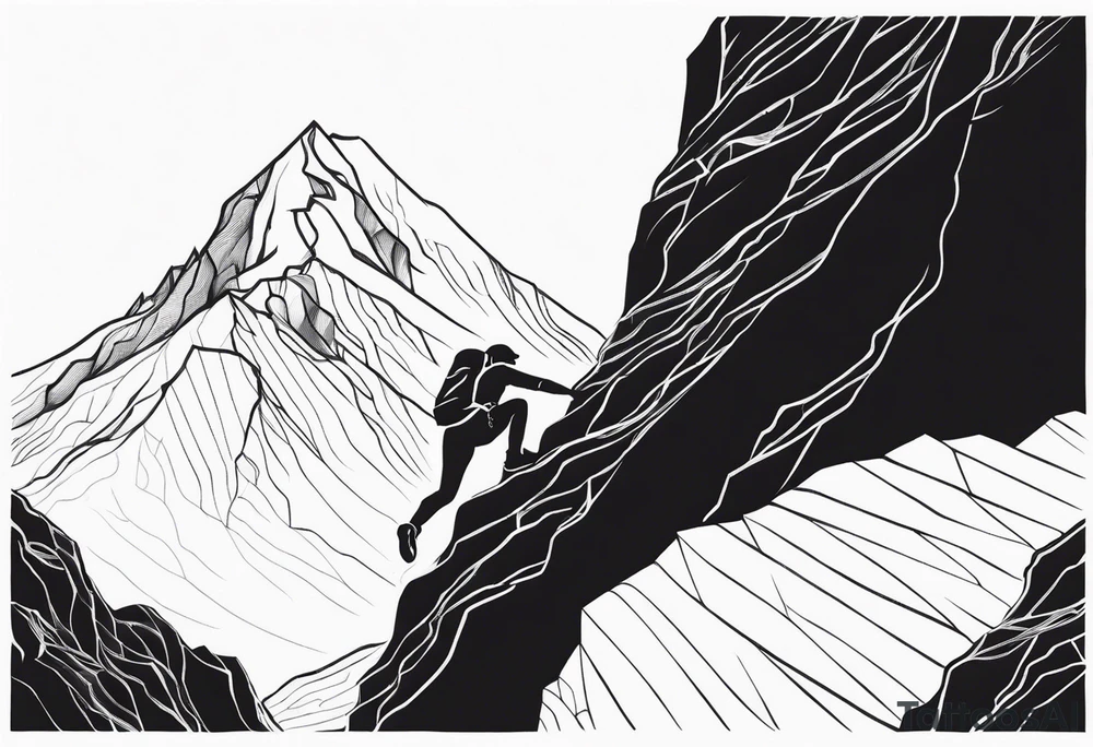 climber at the peak tattoo idea
