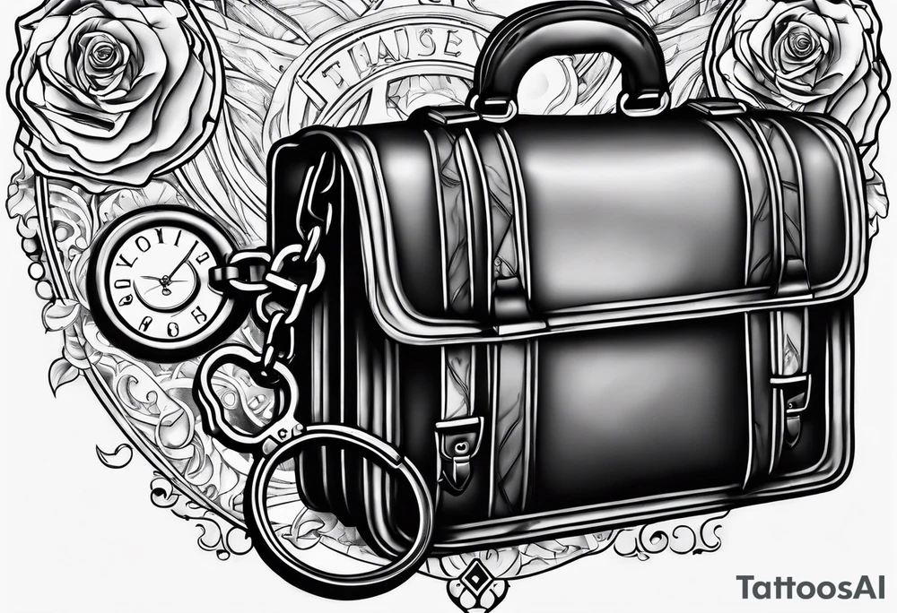Travis Scott utopia briefcase and handcuffs tattoo idea
