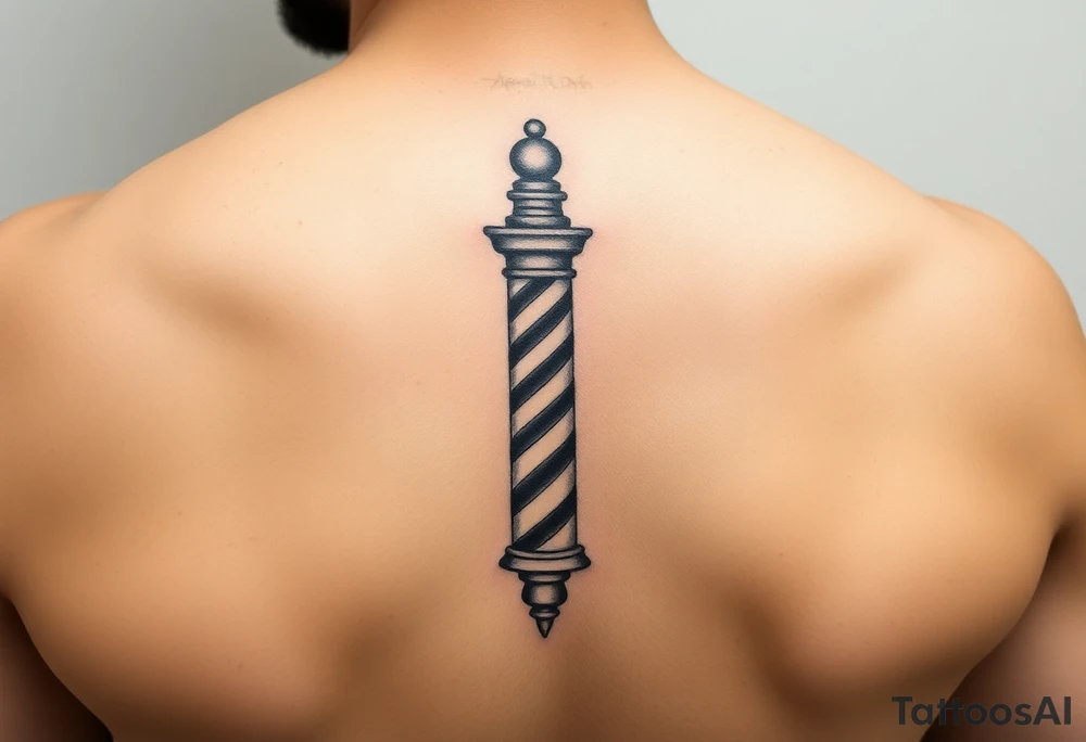 Minimalistic barber pole tattoo idea