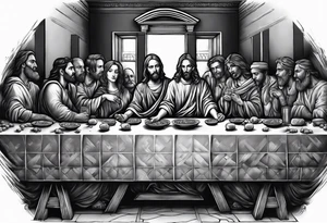 Last supper scene but everyone is a dead tattoo idea