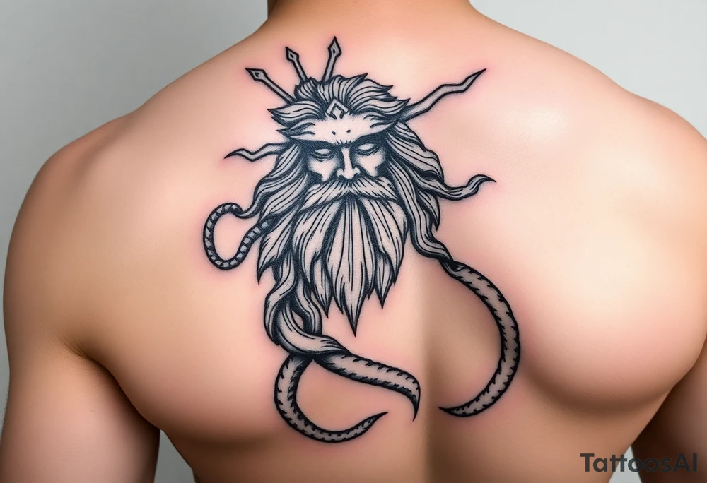 neptune god of sea tattoo idea