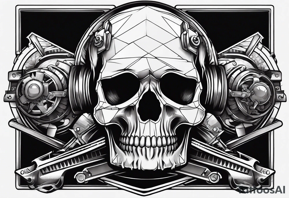 Mechanic skull tattoo idea