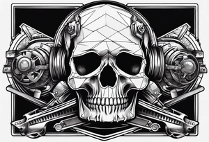 Mechanic skull tattoo idea