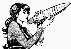 Nuka cola girl sat on rocket drinking nuka cola tattoo idea