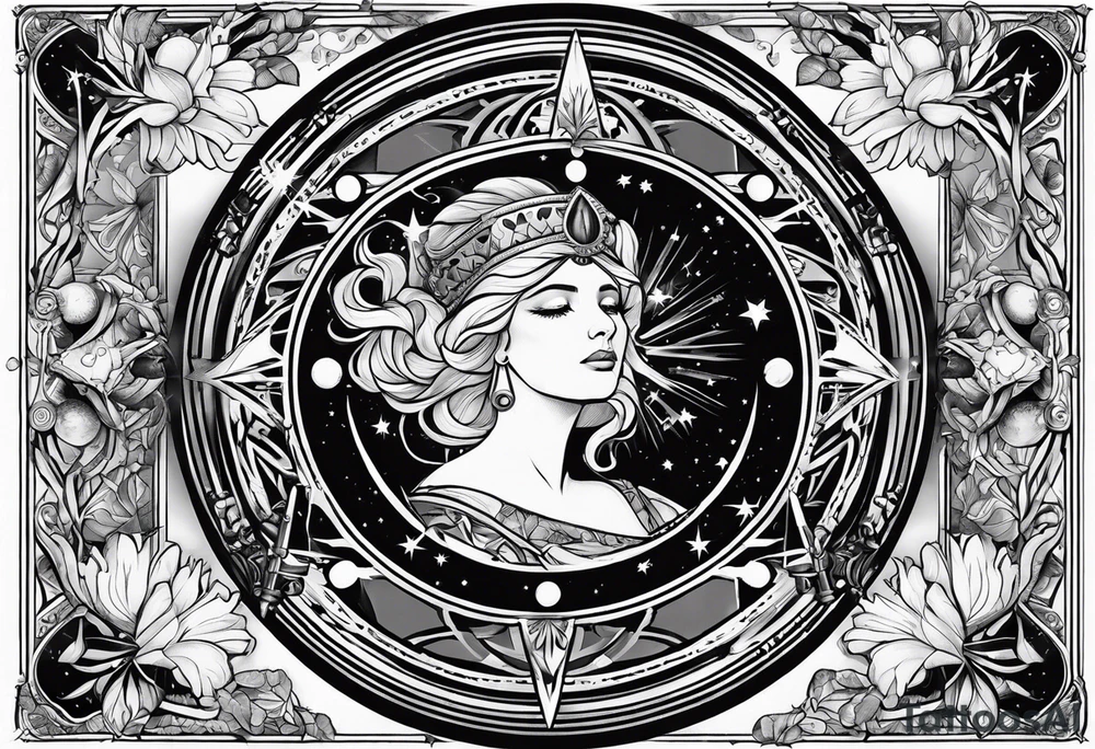 Tarot celestial tattoo idea