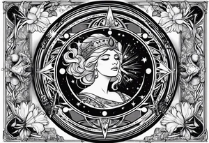 Tarot celestial tattoo idea