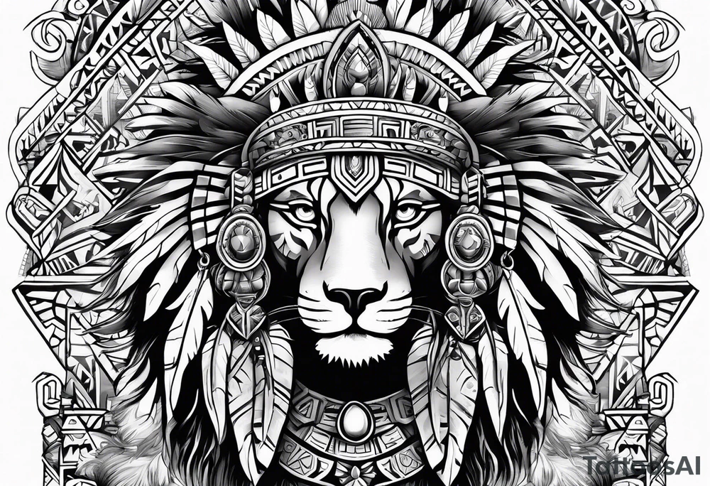 Aztec animal tattoo idea