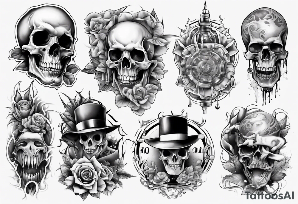 full stomach gangster sleeve tattoo idea