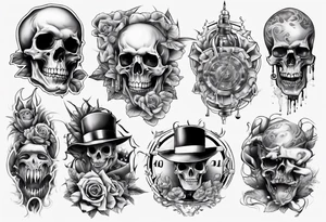 full stomach gangster sleeve tattoo idea