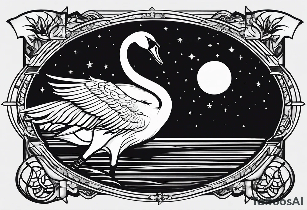 Swan Knight of Dol Amroth, Minimalist Logo, Minimalist, Line Art, Golden Ratio tattoo idea