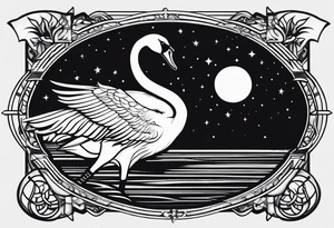 Swan Knight of Dol Amroth, Minimalist Logo, Minimalist, Line Art, Golden Ratio tattoo idea