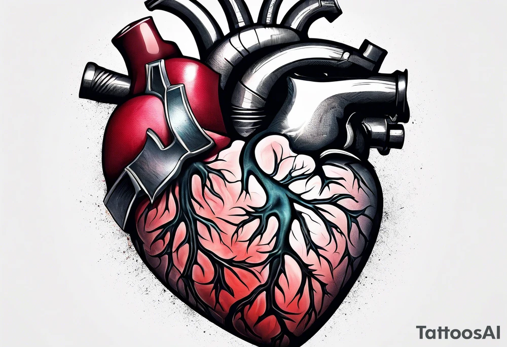 photograph of a human heart as you would see in a human body tattoo idea