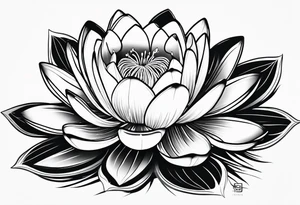 single line water lily tattoo tattoo idea