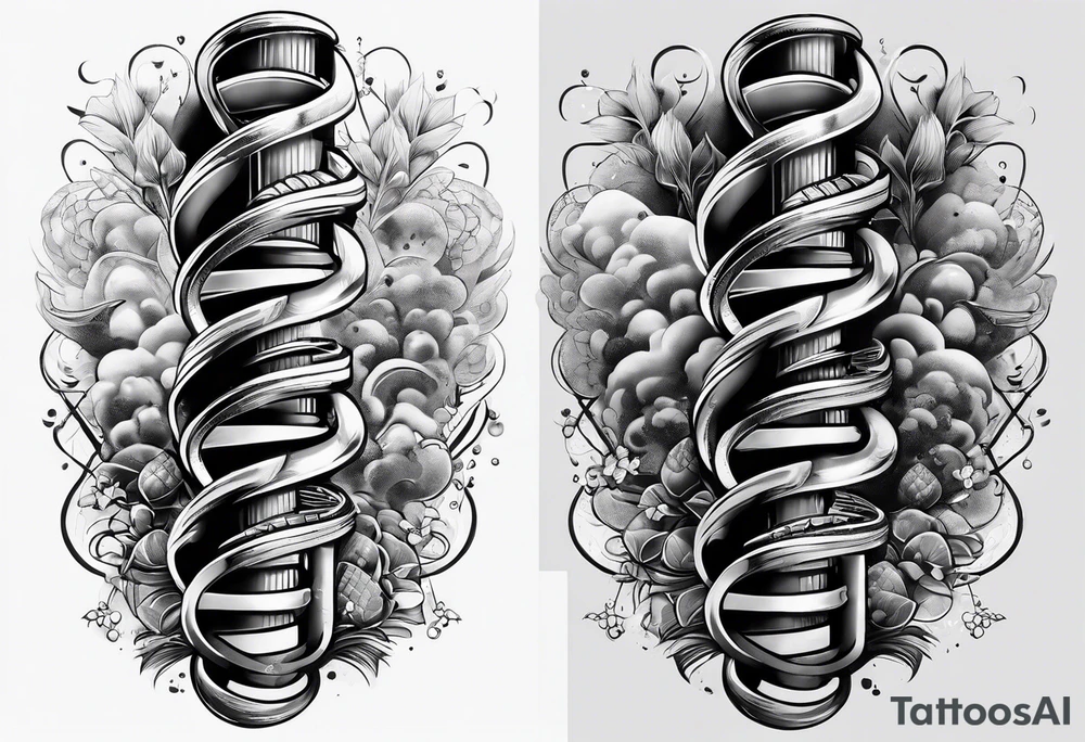 DNA double helix forearm tattoo idea