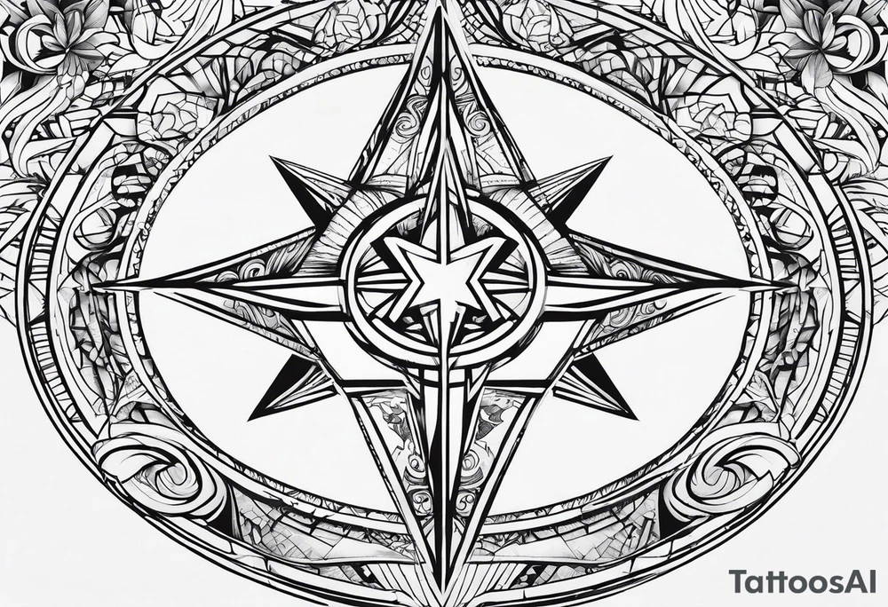 Pagan style tattoo circles triangles tattoo idea