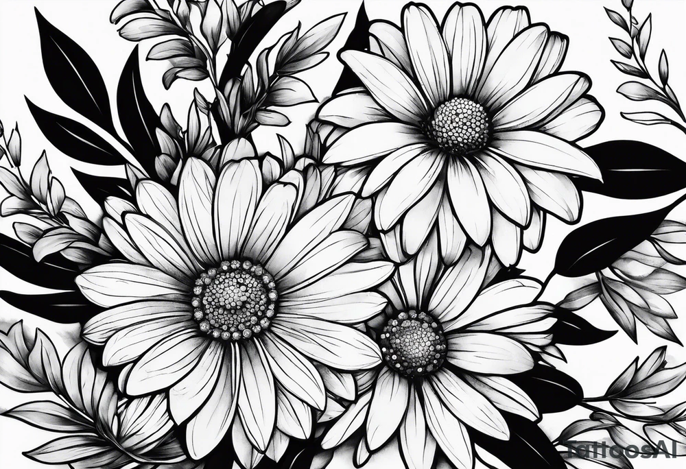 Book with daisies tattoo idea