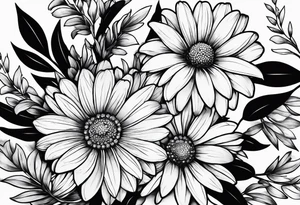 Book with daisies tattoo idea