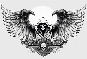 fallen reaper with wings tattoo idea