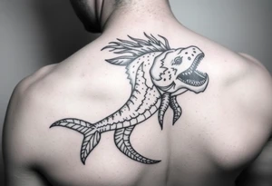 realistic underwater poseidon tattoo idea