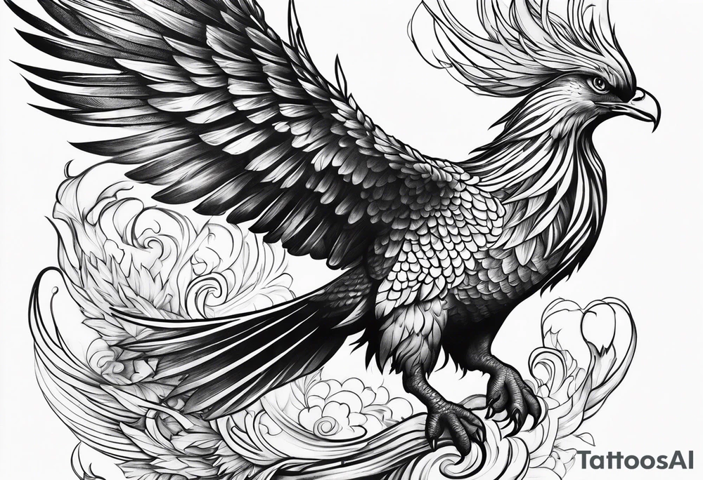 Rising phoenix tattoo idea
